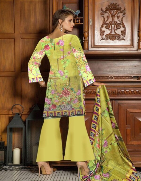 Digital Print 3 pcs Ladies Summar Collection with Neck Embroidery and Lawn Dupatta