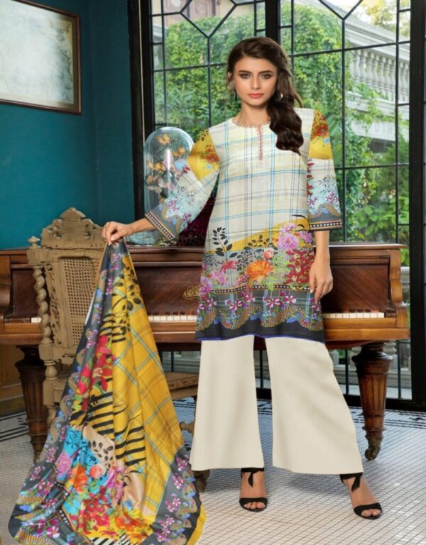 Digital Print 3 pcs Ladies Summar Collection with Lawn Dupatta