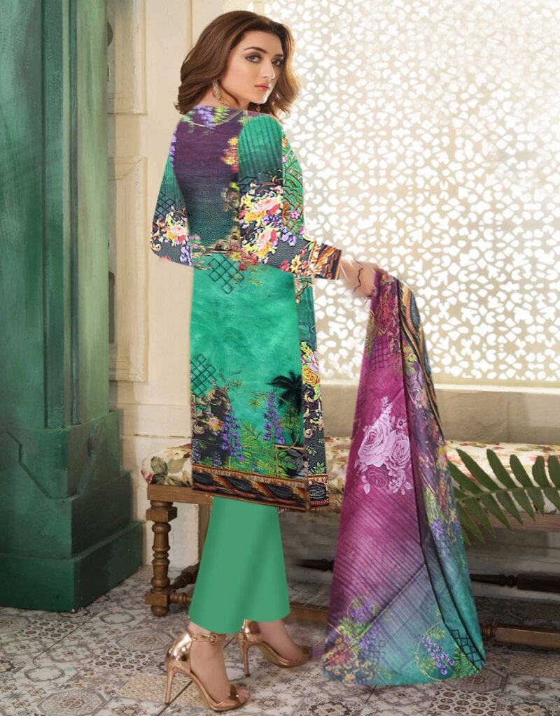 Digital Lawn with Neck Embroidery - Azam Markets